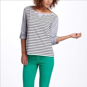 Anthropologie postmark striped conductor top